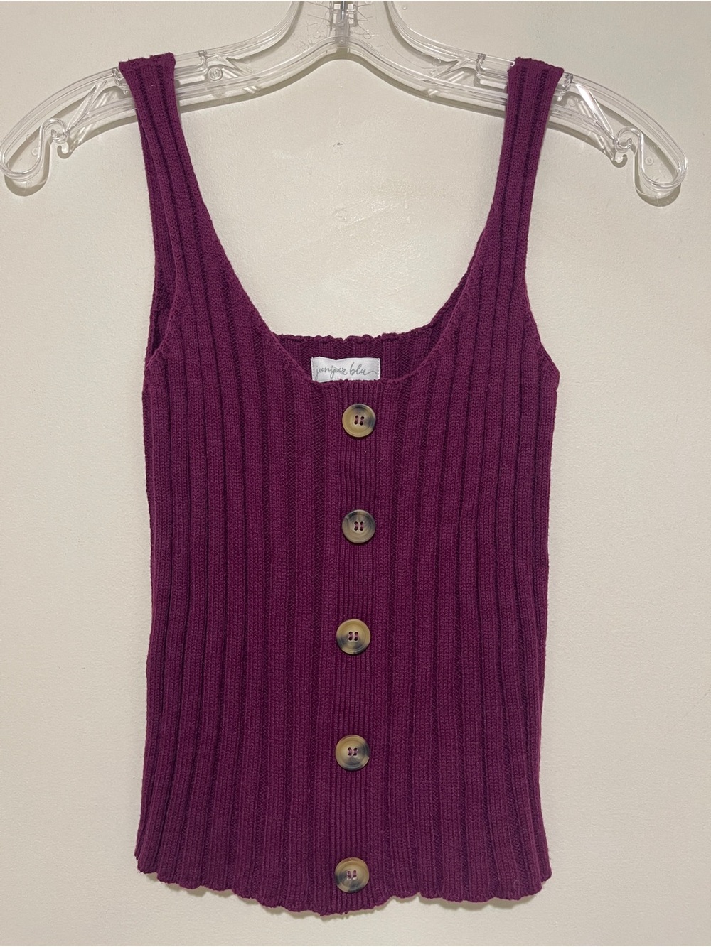 NWT Juniper Blu by South Moon Under Purple Ribbed Sweater Tank, Small